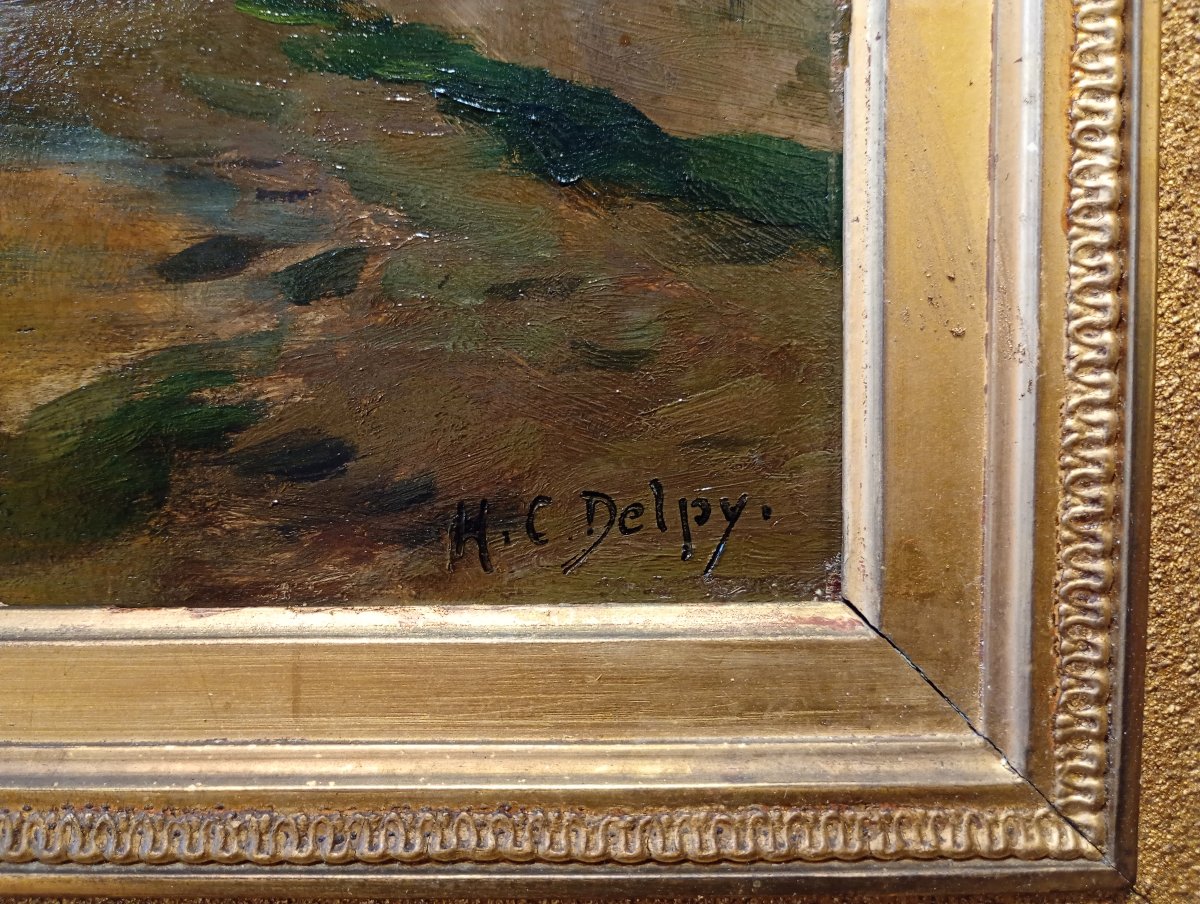 Hippolyte Camille Delpy (1842-1910). The Berneval Pond In Normandy, Circa 1880-photo-7