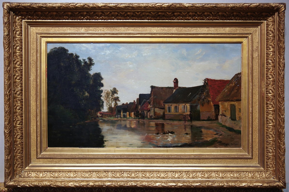 Hippolyte Camille Delpy (1842-1910). The Berneval Pond In Normandy, Circa 1880