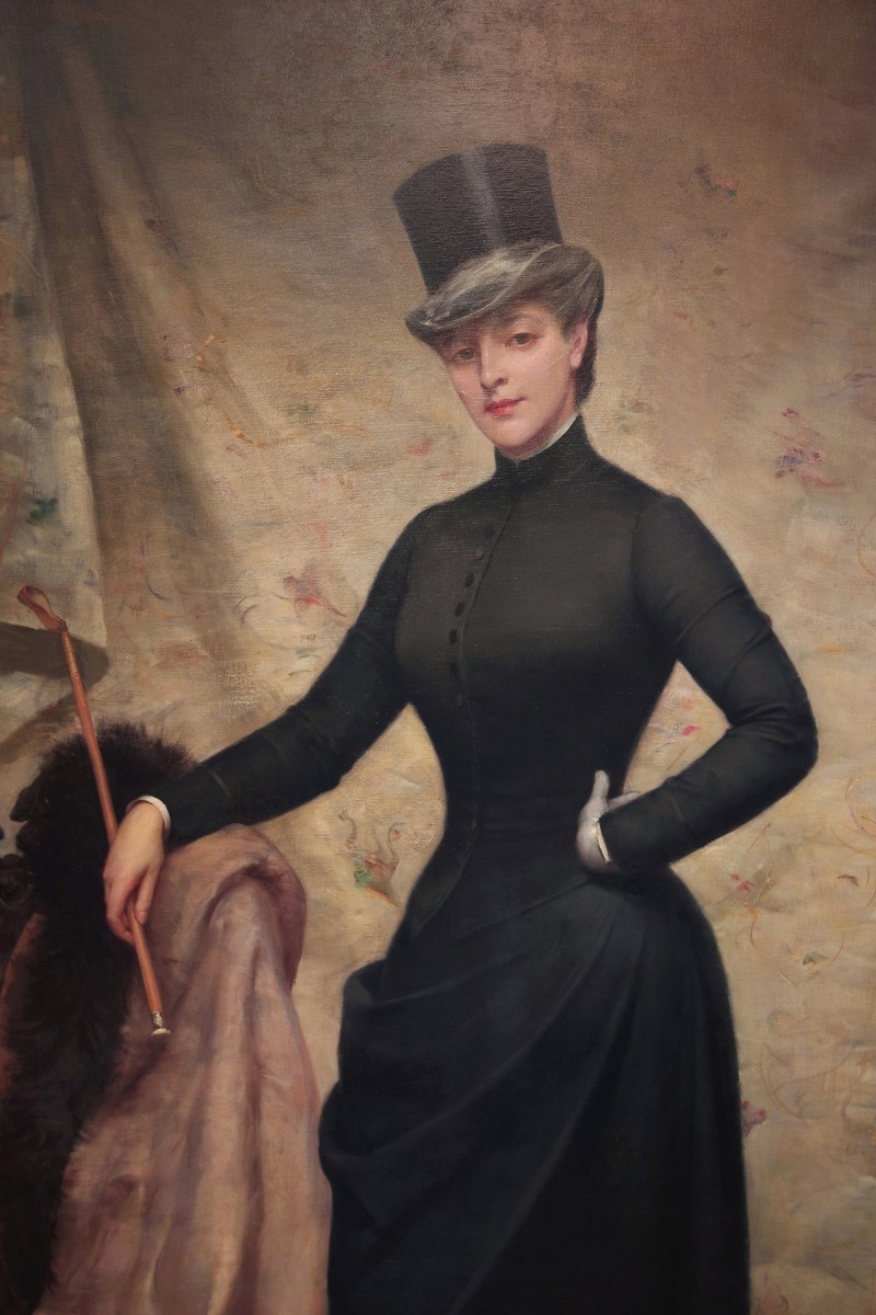 Very Large Painting, Female Rider In Sidesaddle Attire, 1888. Georges Roussin (1854-1941)-photo-2