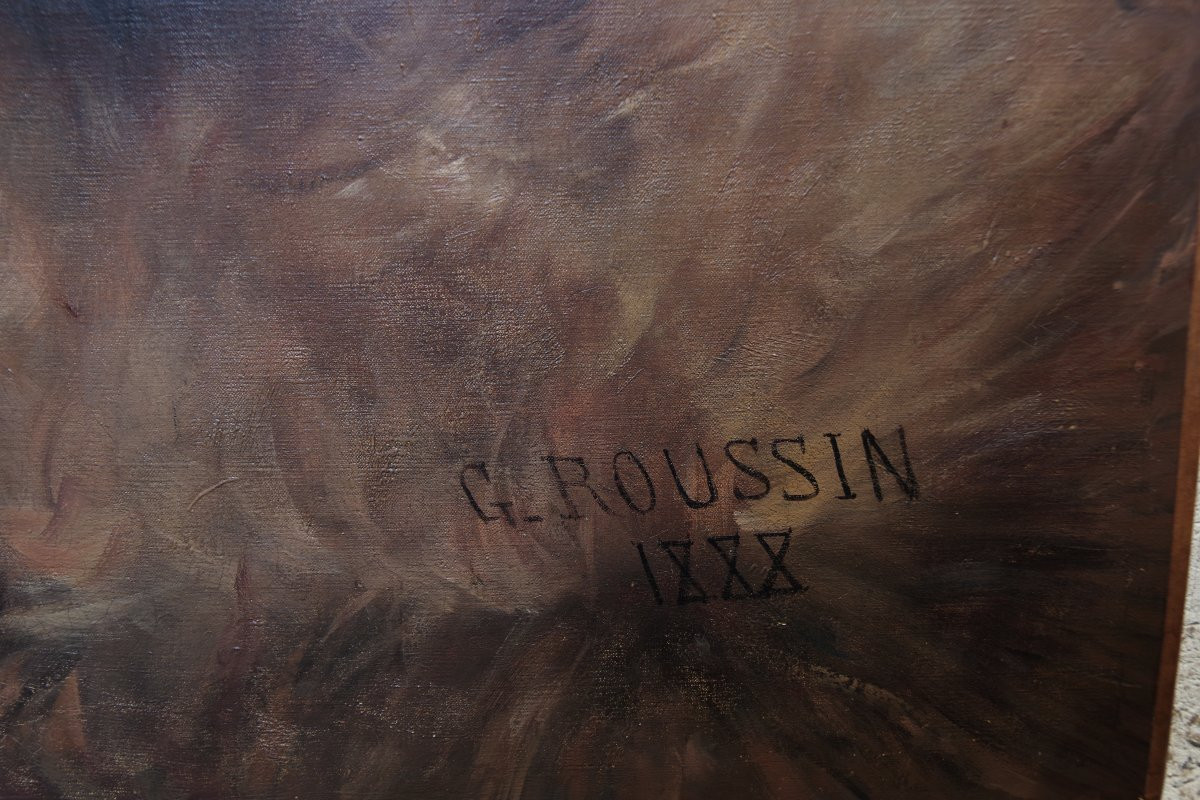 Very Large Painting, Female Rider In Sidesaddle Attire, 1888. Georges Roussin (1854-1941)-photo-7