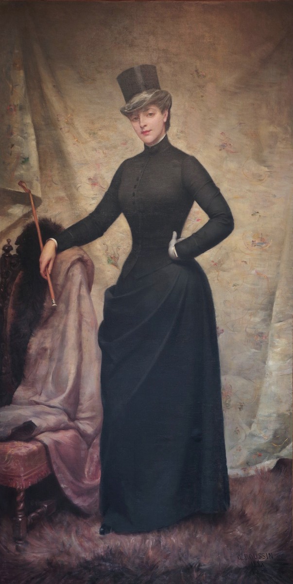 Very Large Painting, Female Rider In Sidesaddle Attire, 1888. Georges Roussin (1854-1941)