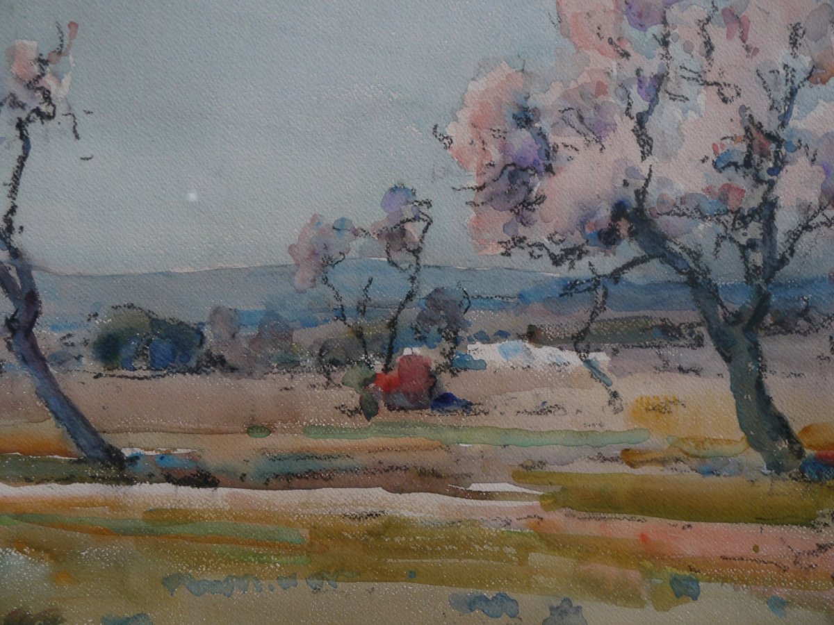 Louis Agricol MONTAGNÉ (1879-1960). Printemps en Provence.-photo-1