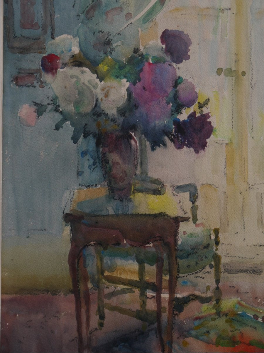 Louis Agricol MONTAGNÉ (1879-1960). Intérieur provençal.-photo-3