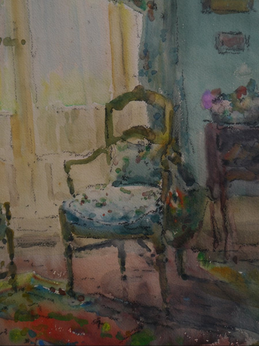 Louis Agricol MONTAGNÉ (1879-1960). Intérieur provençal.-photo-4