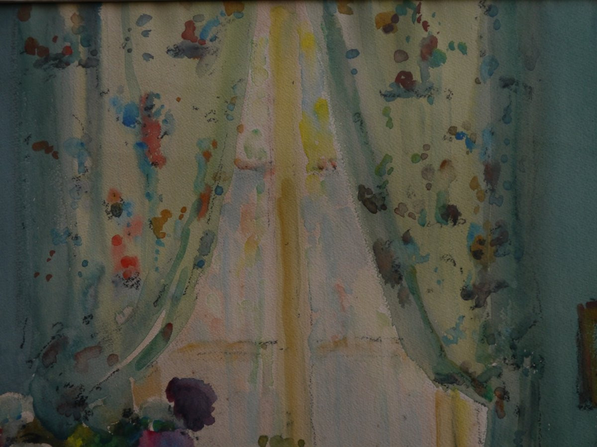 Louis Agricol MONTAGNÉ (1879-1960). Intérieur provençal.-photo-1