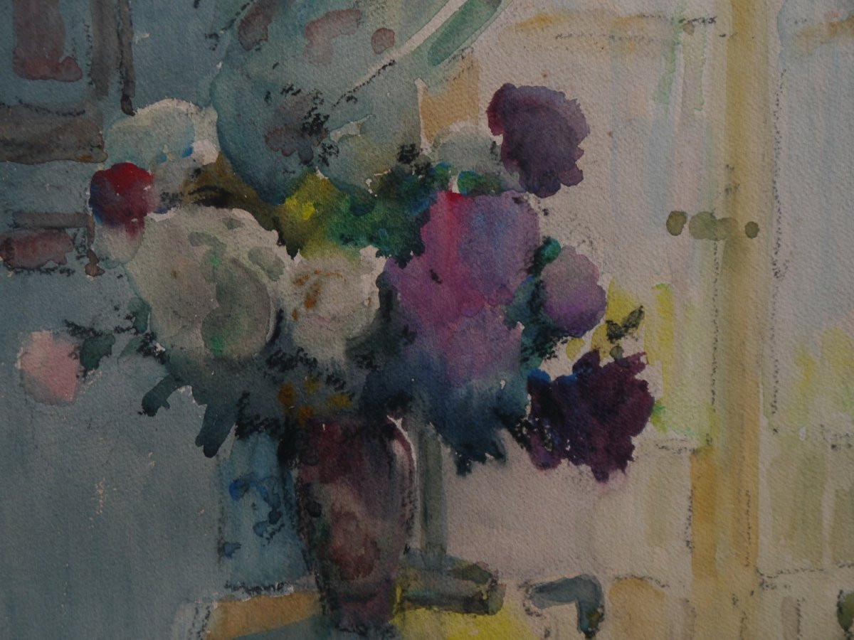 Louis Agricol MONTAGNÉ (1879-1960). Intérieur provençal.-photo-3