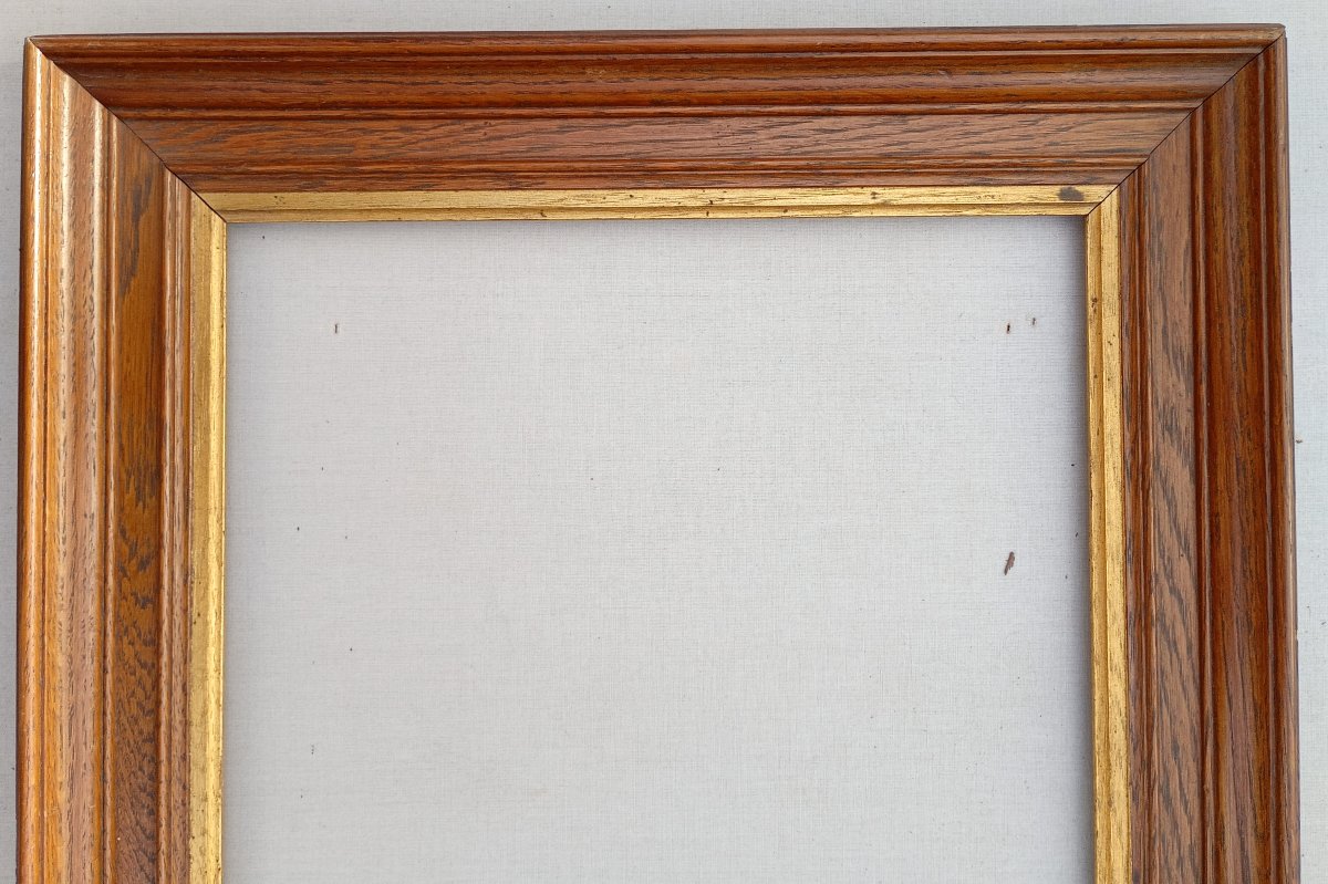 Oak Wood Frame Circa 1900, Image 40x33 Cm-photo-2
