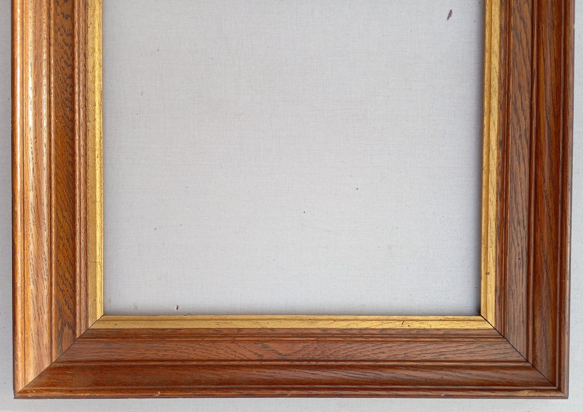 Oak Wood Frame Circa 1900, Image 40x33 Cm-photo-3