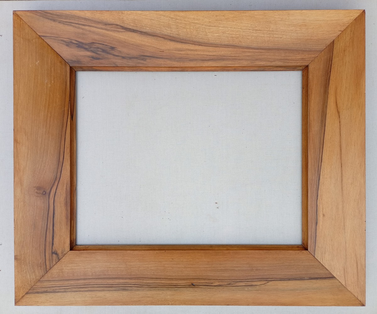Large cadre en noyer, vue 46x35,5 cm