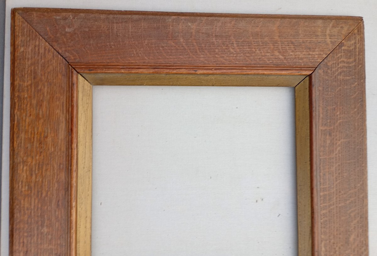 Large Oak Wood Frame, Visible Area 51.5 X 34.3 Cm-photo-2
