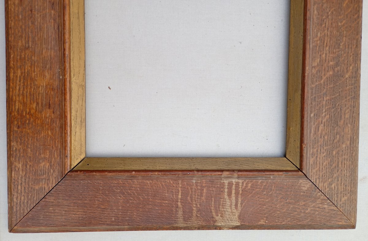 Large Oak Wood Frame, Visible Area 51.5 X 34.3 Cm-photo-3
