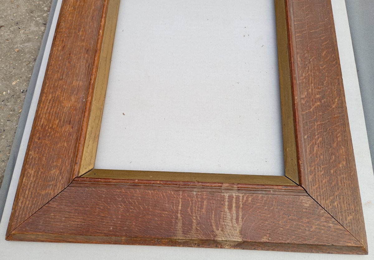 Large Oak Wood Frame, Visible Area 51.5 X 34.3 Cm-photo-1