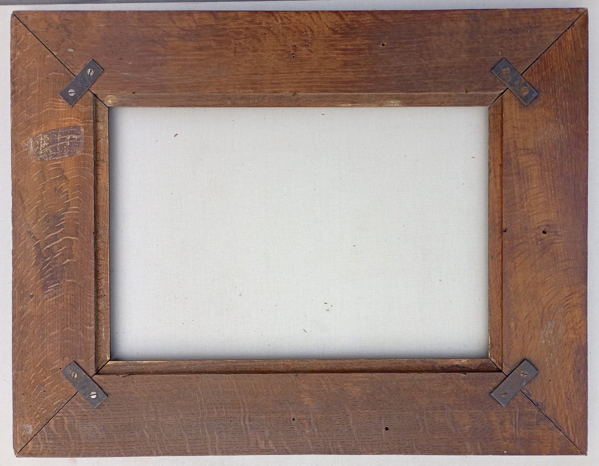 Large Oak Wood Frame, Visible Area 51.5 X 34.3 Cm-photo-3