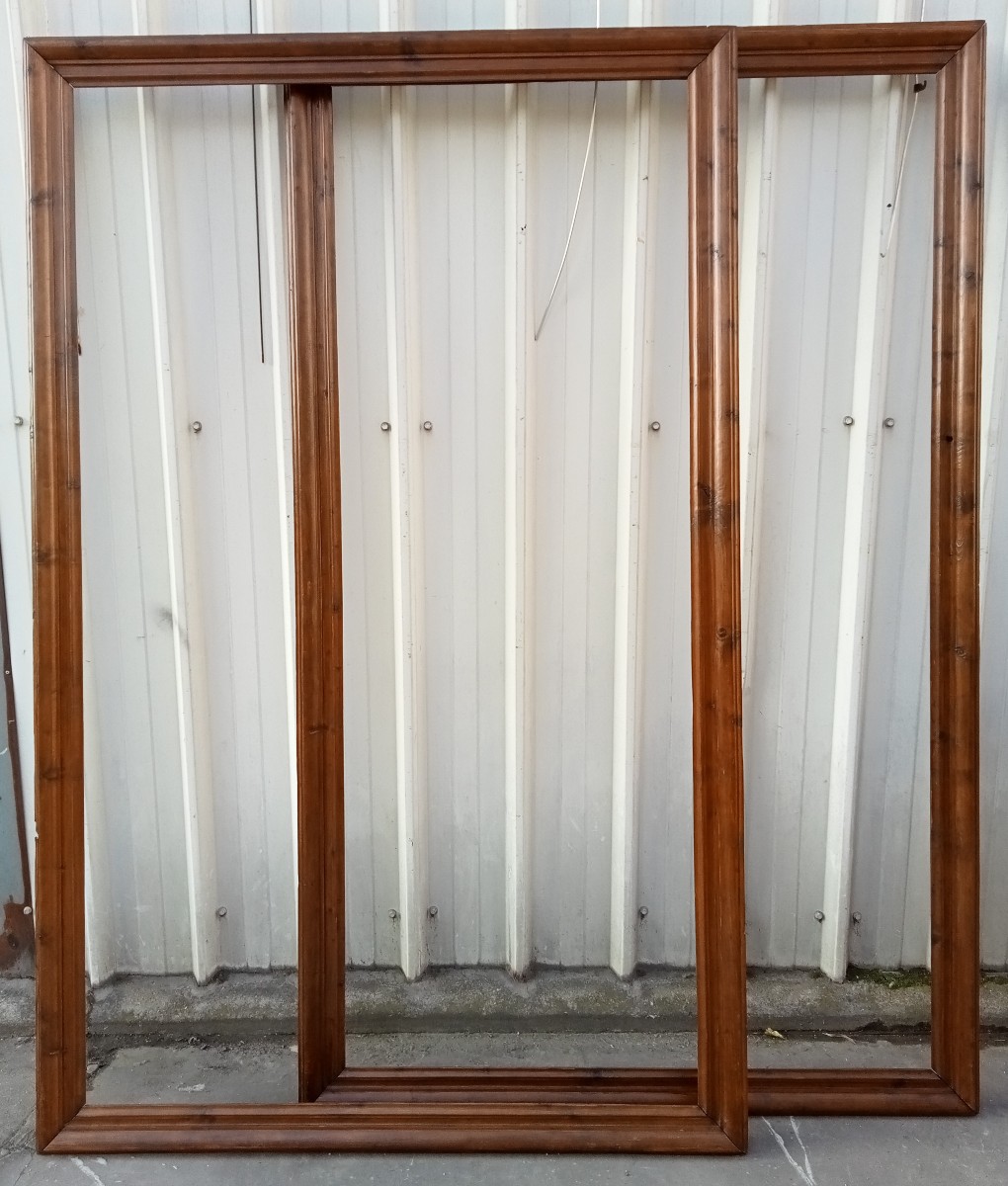 Deux très grands cadres formant une paire vue 198x119 cm (format 120P environ)