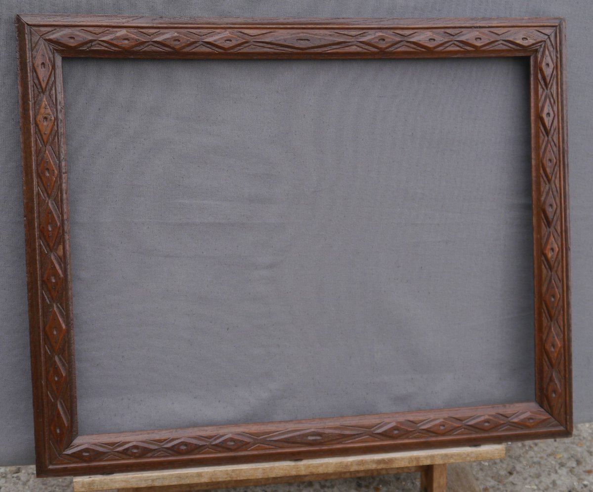 Oak Wood Frame, 65x50 Cm View, Diamond Pattern-photo-3