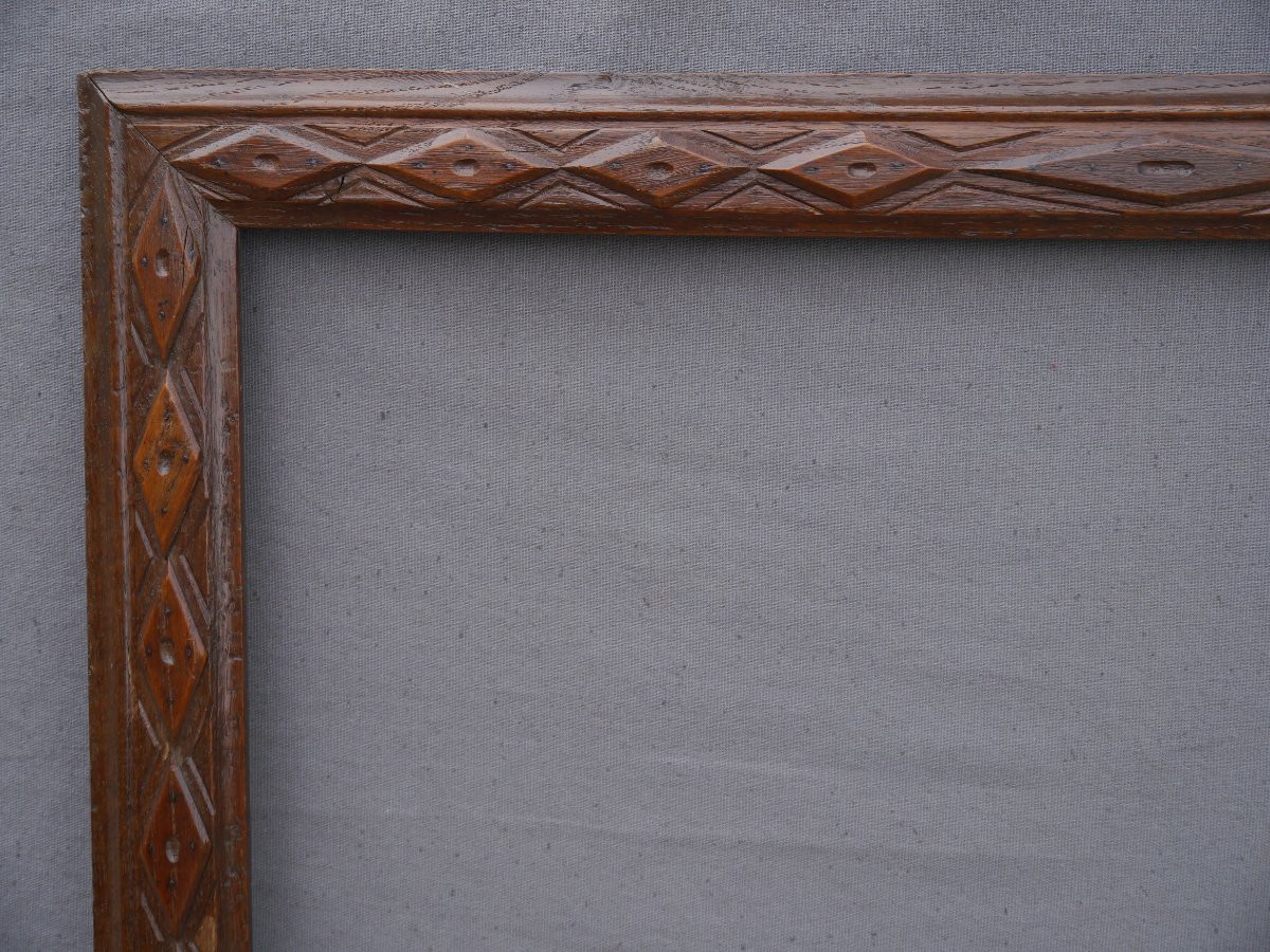 Oak Wood Frame, 65x50 Cm View, Diamond Pattern-photo-1