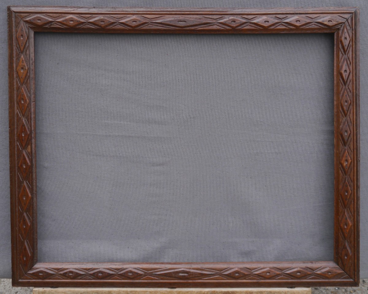 Oak Wood Frame, 65x50 Cm View, Diamond Pattern