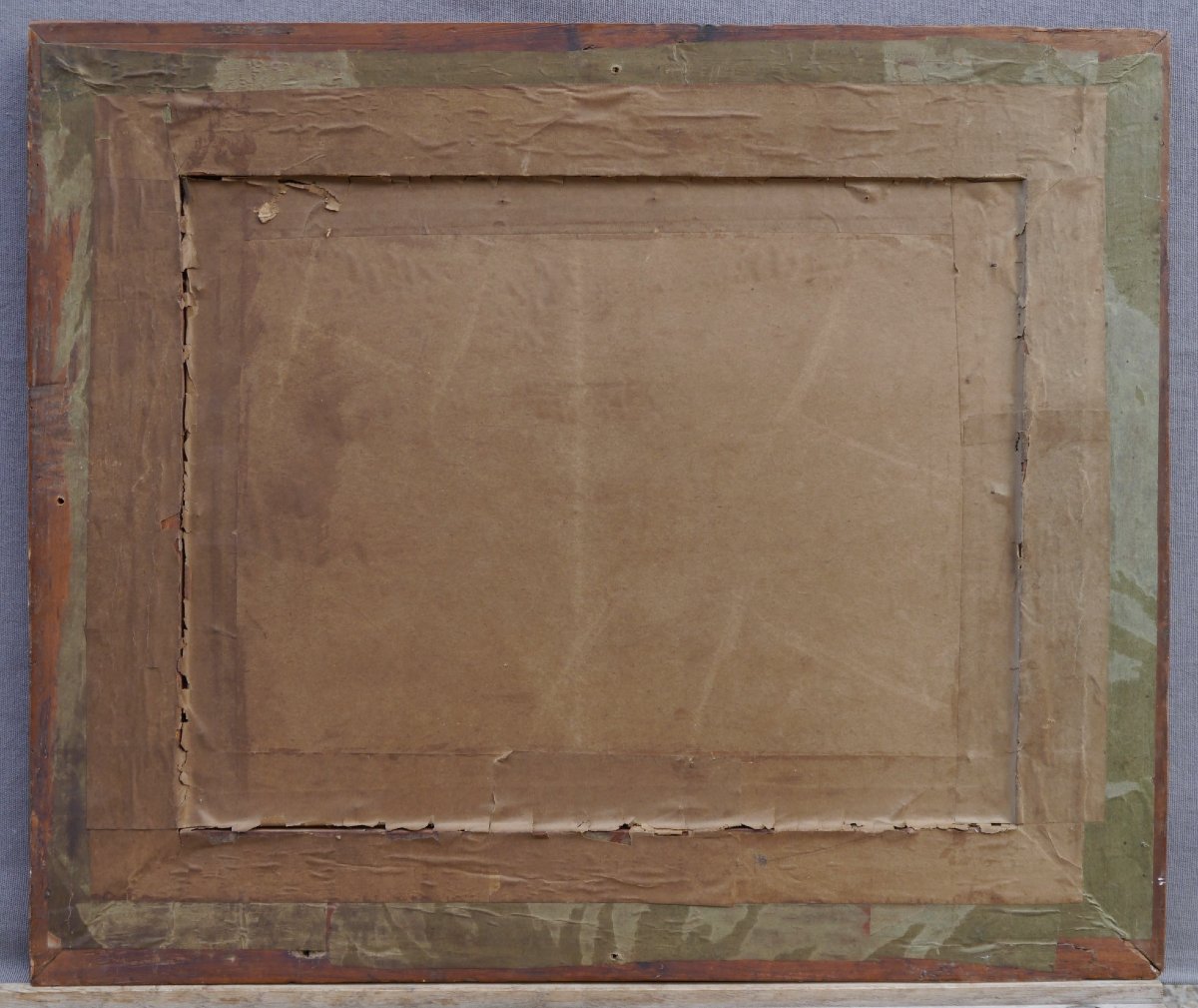 Cadre bois fruitié 19è, vue 42,5x32,6 cm-photo-5