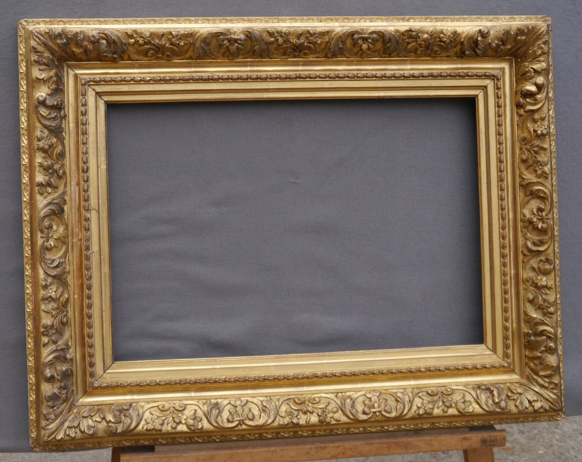 Beau cadre doré XIXè 10P vue 54x36,5 cm-photo-3