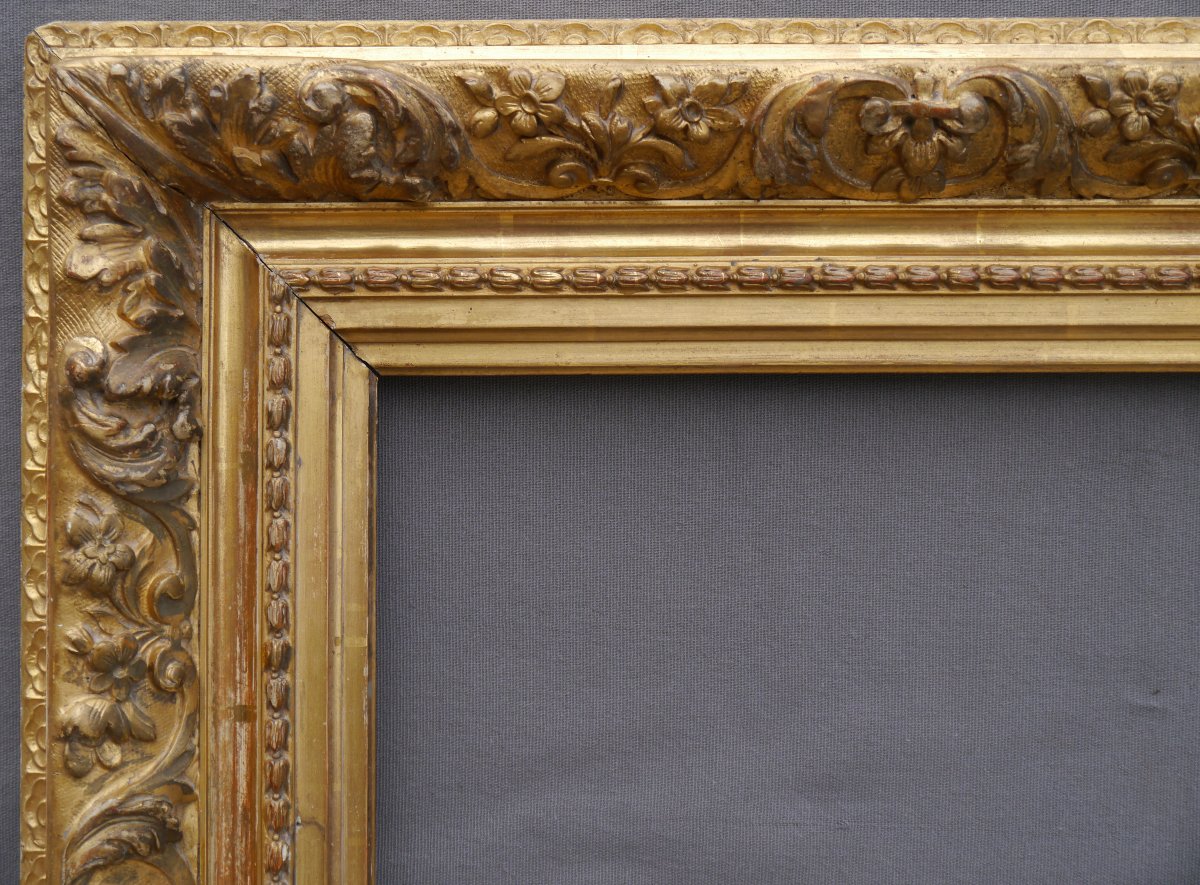 Beau cadre doré XIXè 10P vue 54x36,5 cm-photo-2