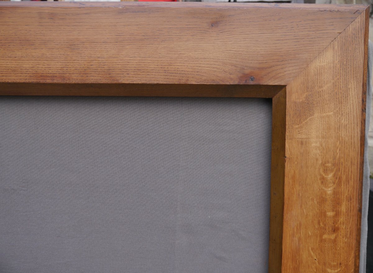 Large, Wide, Flat-profile Oak Frame, 98x58 Cm View-photo-2