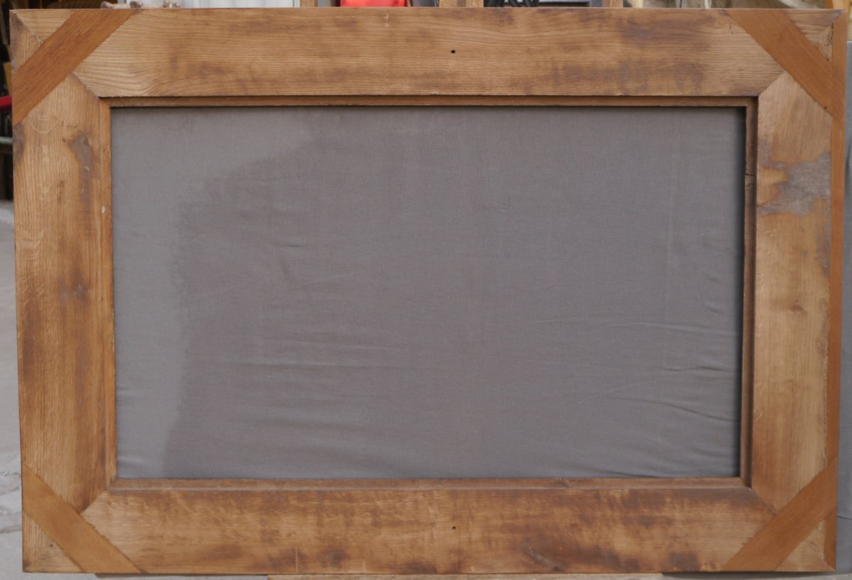Large, Wide, Flat-profile Oak Frame, 98x58 Cm View-photo-8