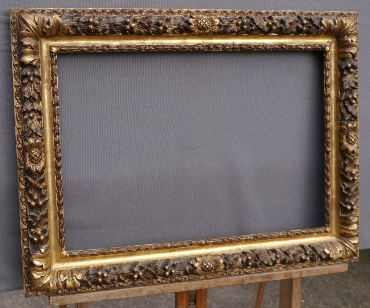 Cadre fin XIXè doré pour châssis 10P (55x38cm)-photo-2