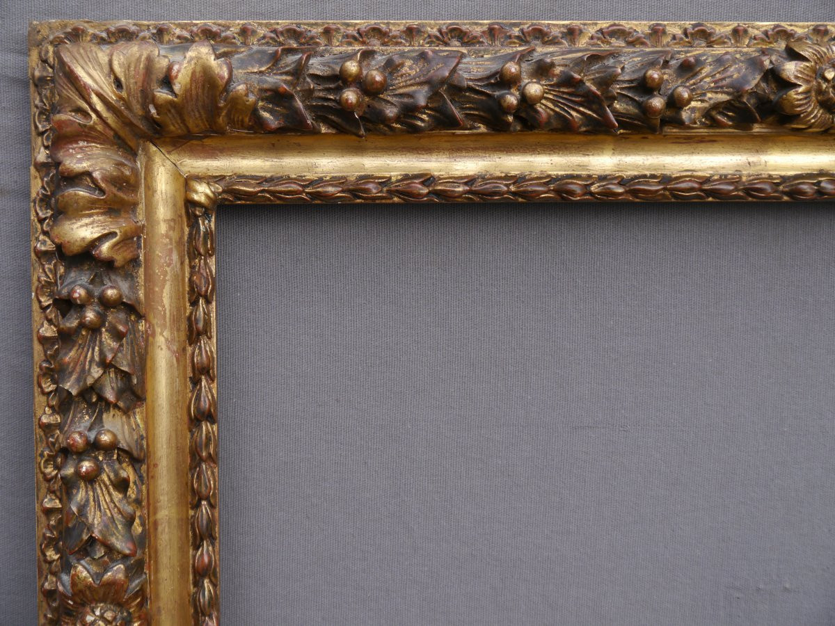 Cadre fin XIXè doré pour châssis 10P (55x38cm)-photo-4