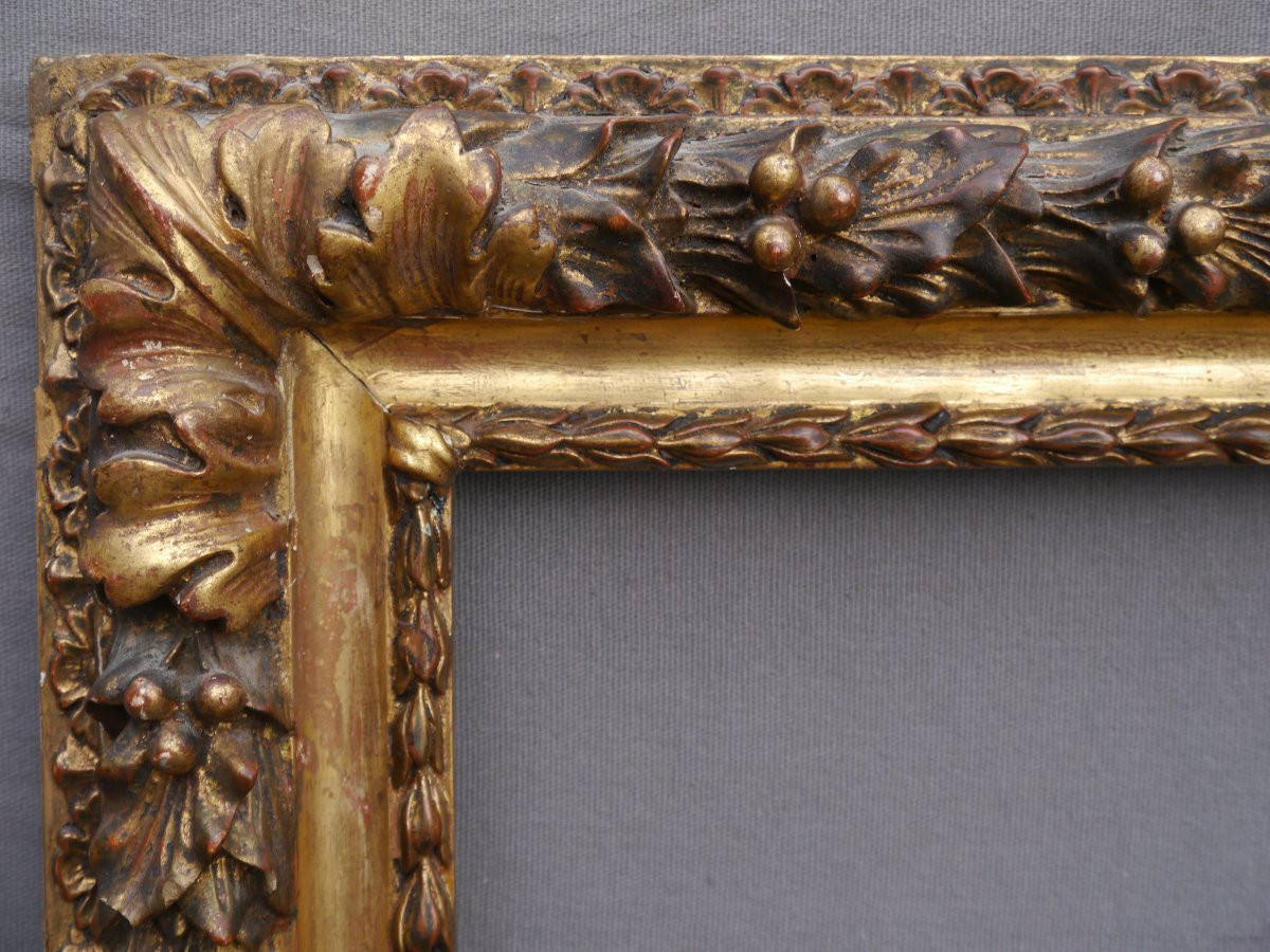 Cadre fin XIXè doré pour châssis 10P (55x38cm)-photo-1