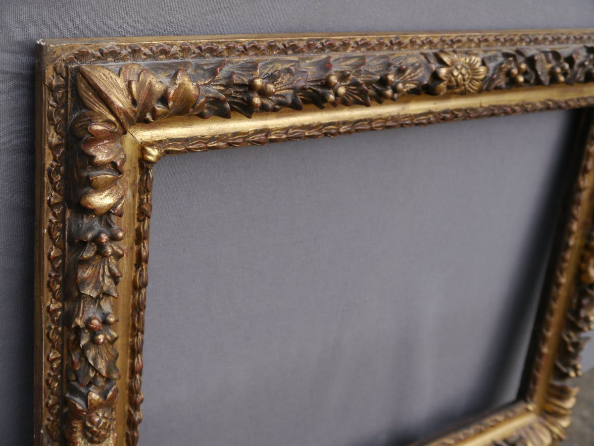 Cadre fin XIXè doré pour châssis 10P (55x38cm)-photo-6