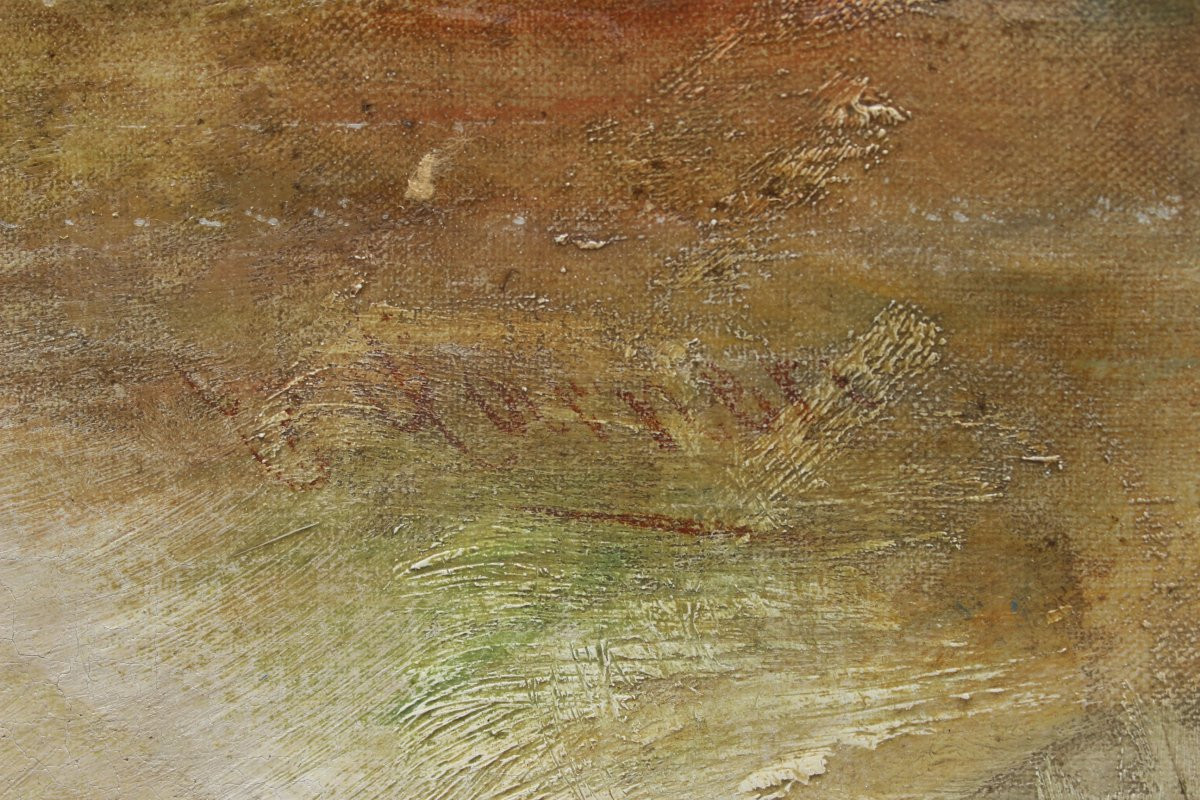 Portrait Of An Elegant Woman In A Lace Hat, Late 19th Century, European School, Signed.-photo-4