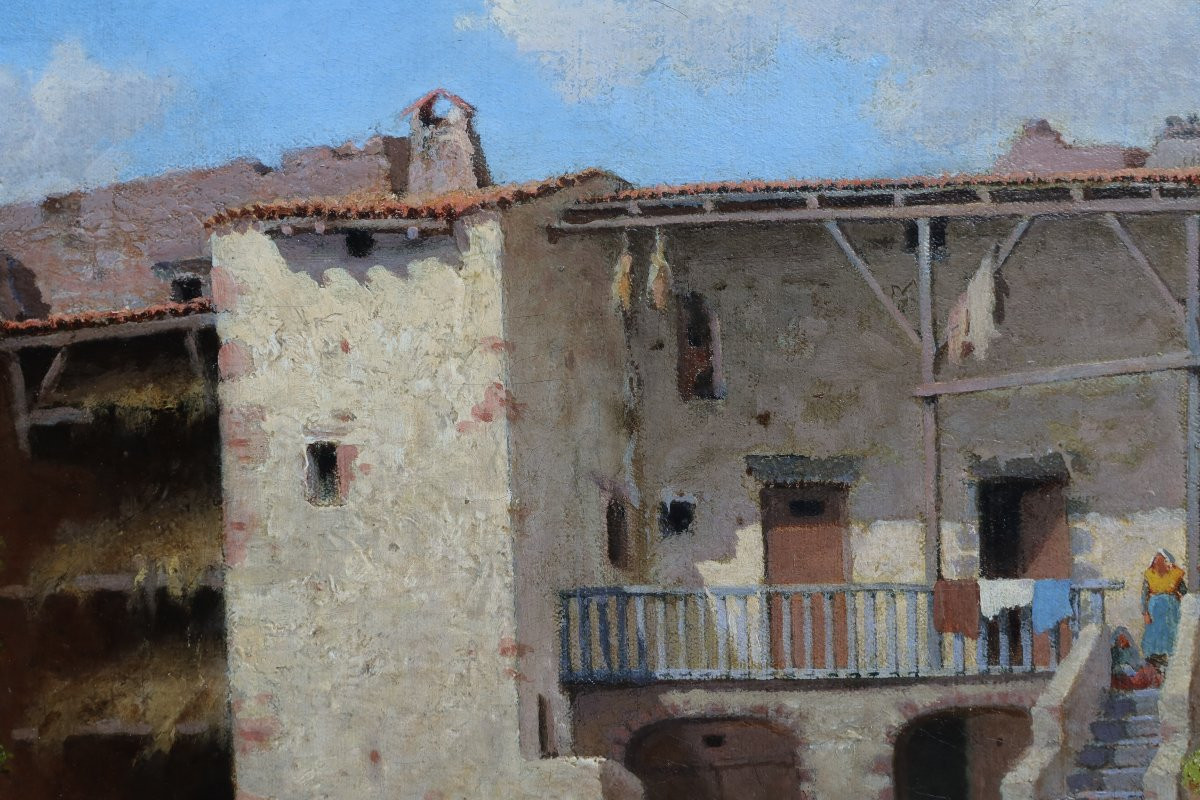 Mountain Village, Alps, Provence Or Corsica. Charles Gaugiran Nanteuil (1811-?)-photo-5