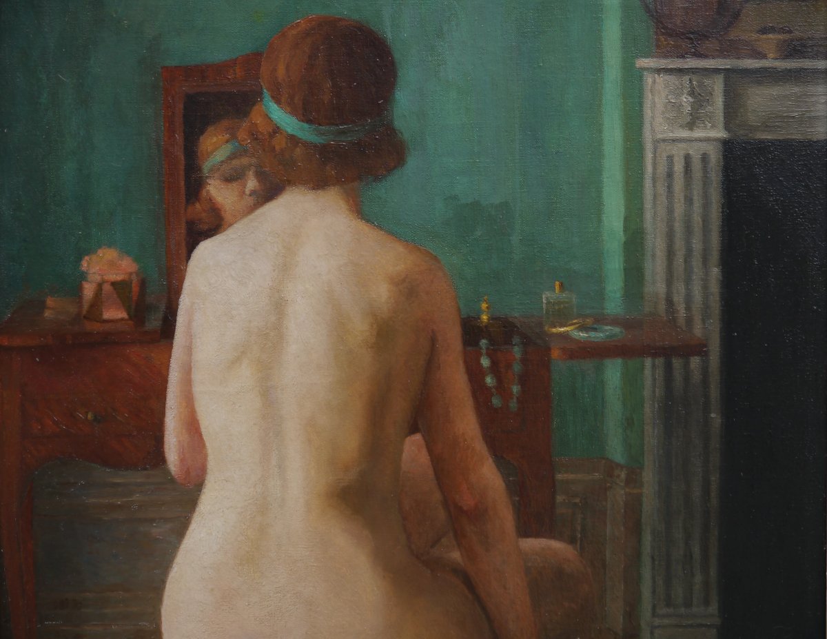 Nude At The Dressing Table, 1931. Solange Sottas, 20th Century-photo-2