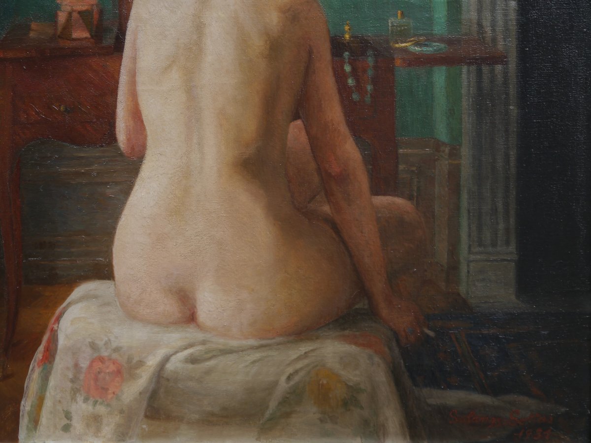 Nude At The Dressing Table, 1931. Solange Sottas, 20th Century-photo-4