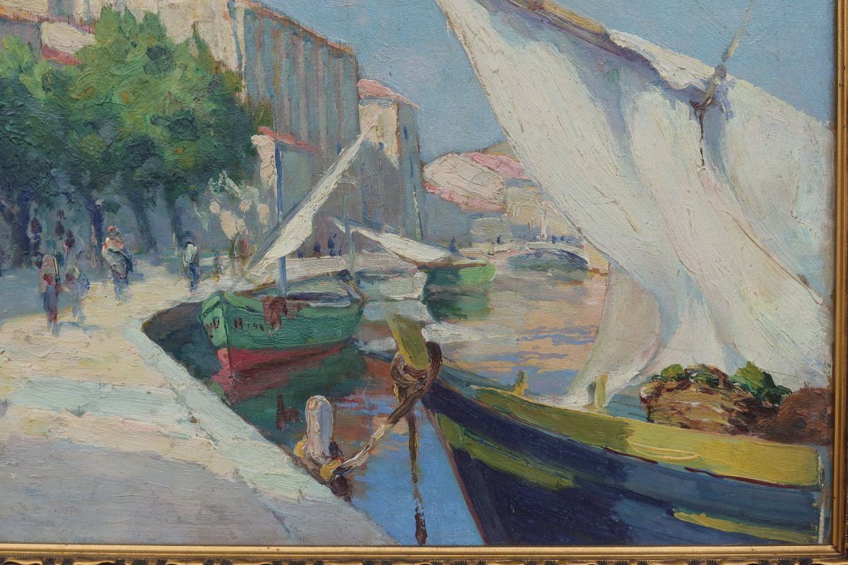 Martigues, Port And Church Of Sainte Madeleine. Jean-baptiste Roubaud (1871-?) -photo-2