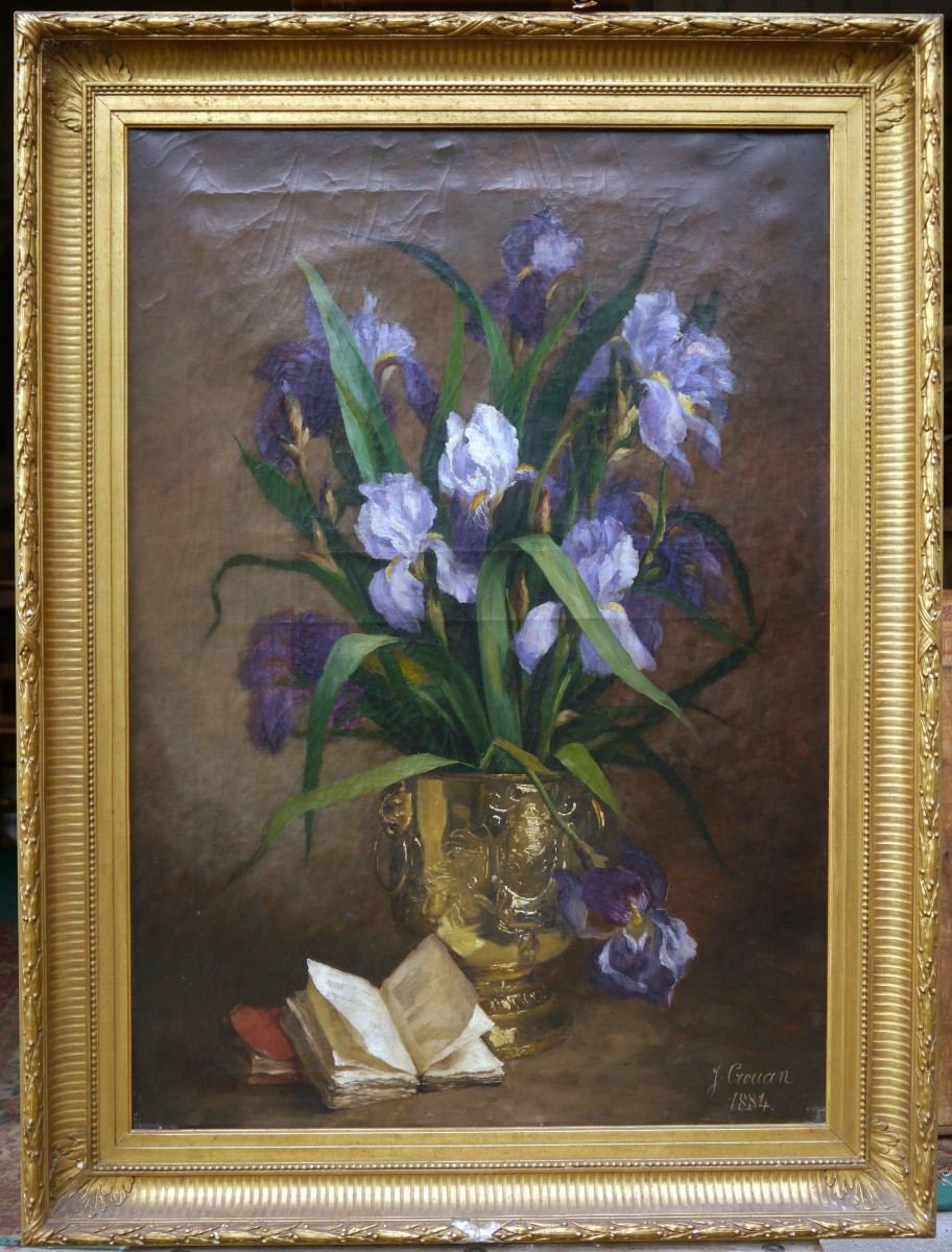 Large Bouquet Of Iris 1884. Julie Crouan (xix)