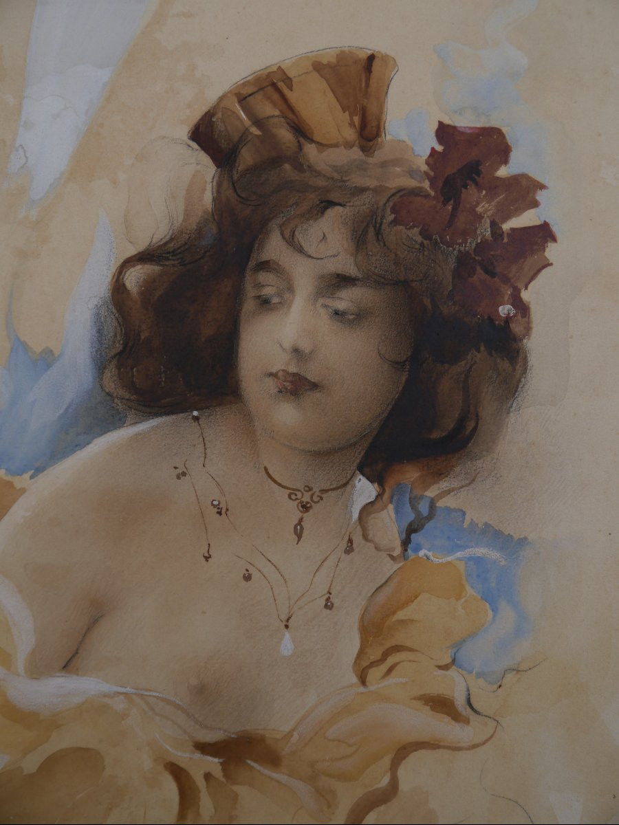 Woman With Bare Breasts Circa 1900.-photo-3