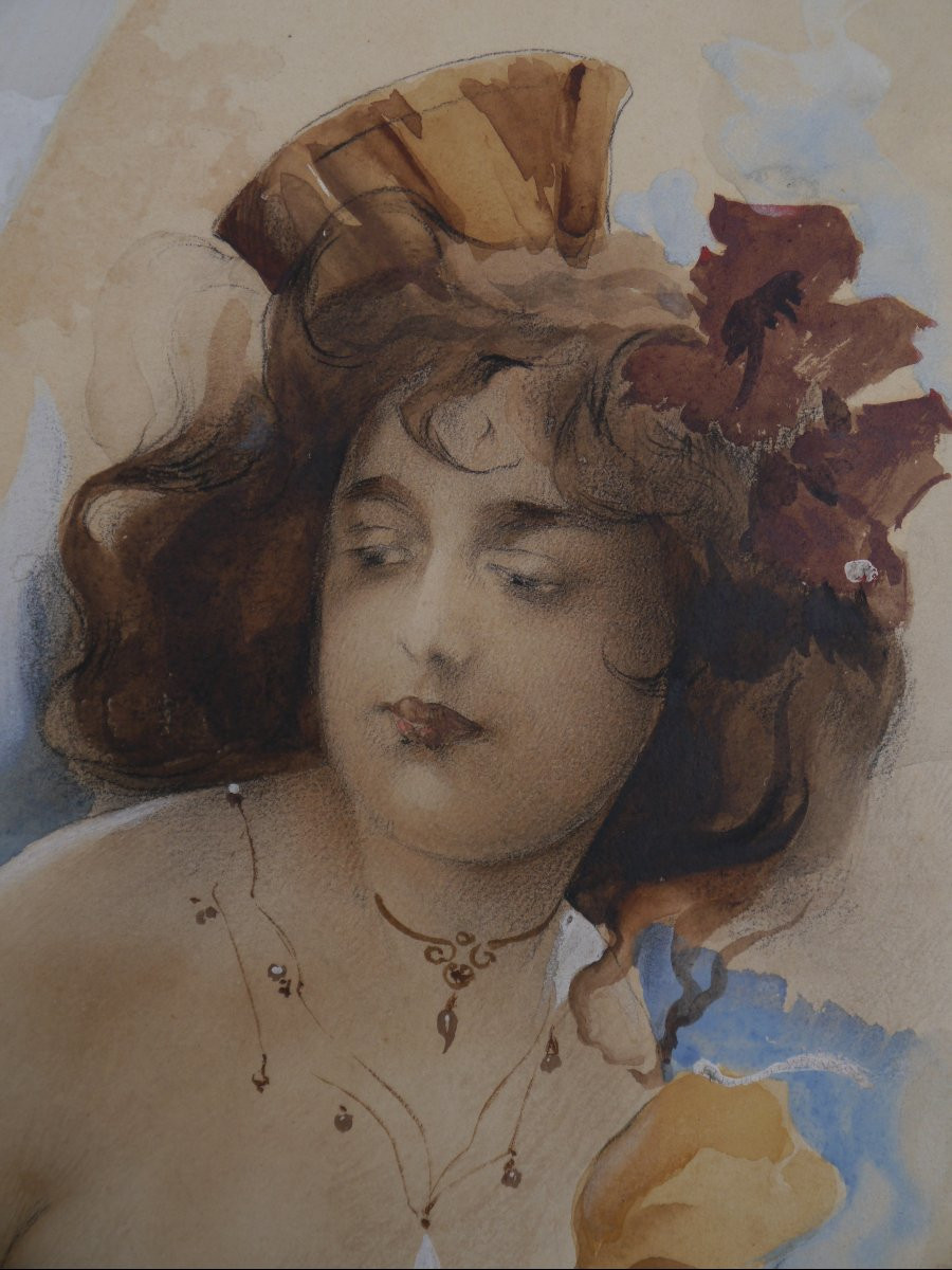 Woman With Bare Breasts Circa 1900.-photo-4