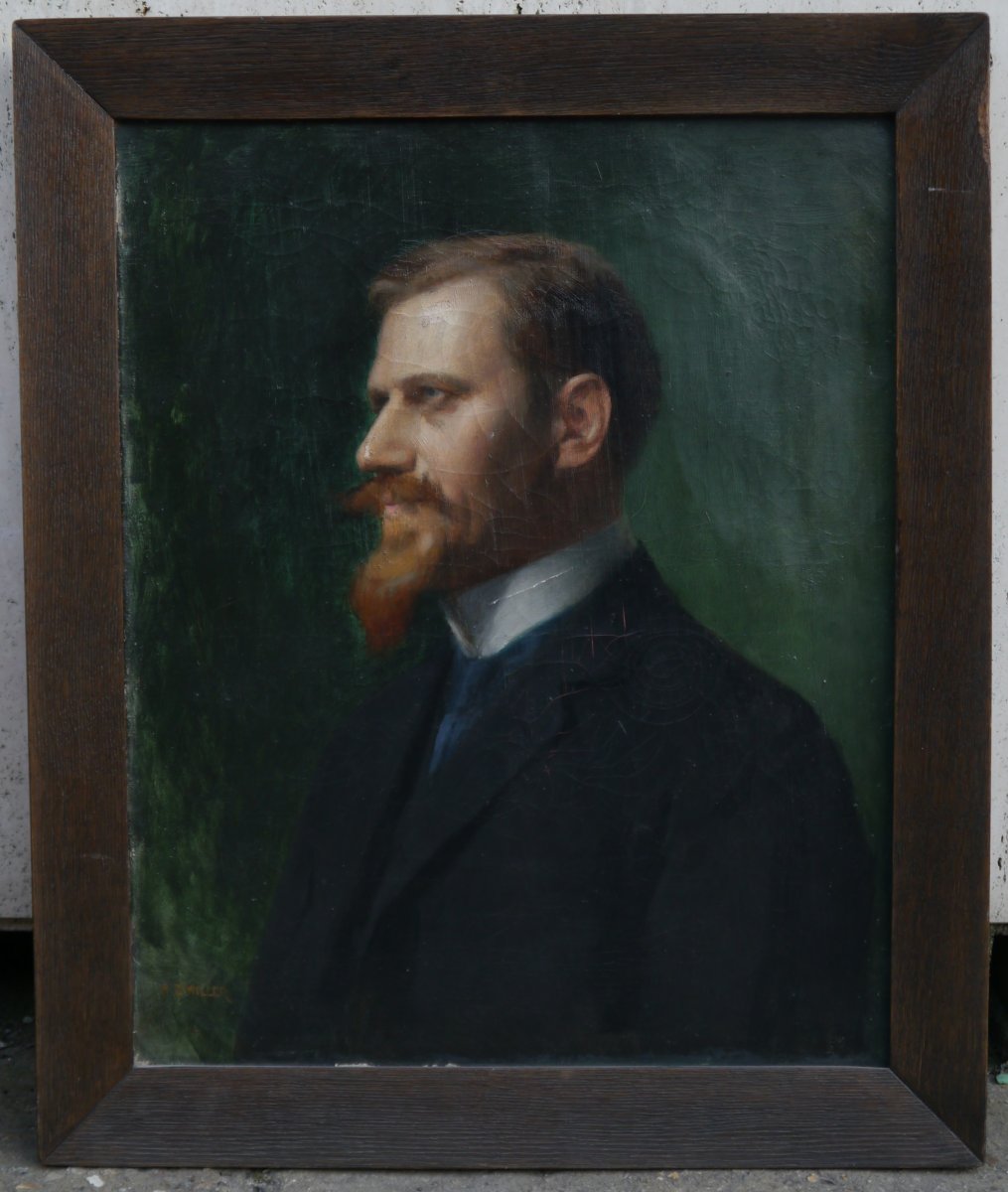 Augustin Zwiller (1850-1939). Portrait Of A Bearded Man-photo-2