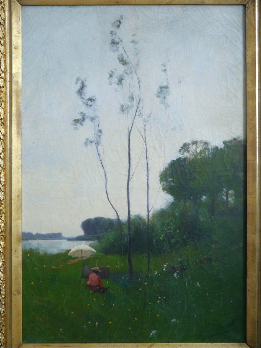 Painter Working From Nature. Ferdinand-elie David (1860-1944)-photo-2