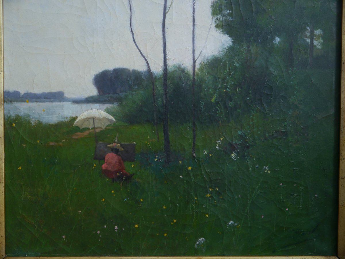 Painter Working From Nature. Ferdinand-elie David (1860-1944)-photo-4