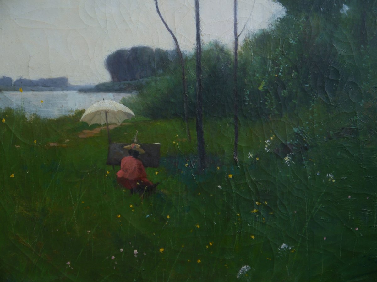 Painter Working From Nature. Ferdinand-elie David (1860-1944)-photo-1