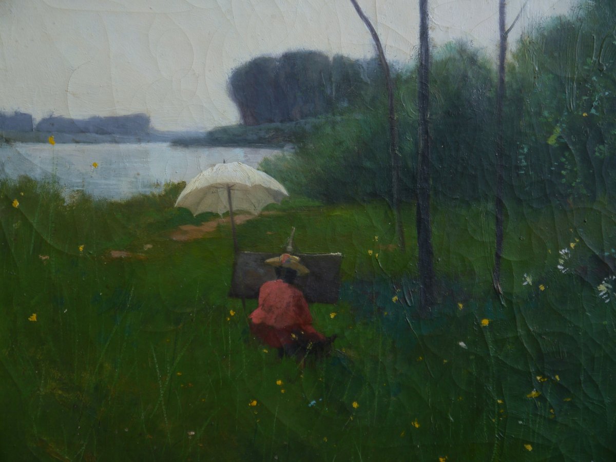 Painter Working From Nature. Ferdinand-elie David (1860-1944)-photo-2