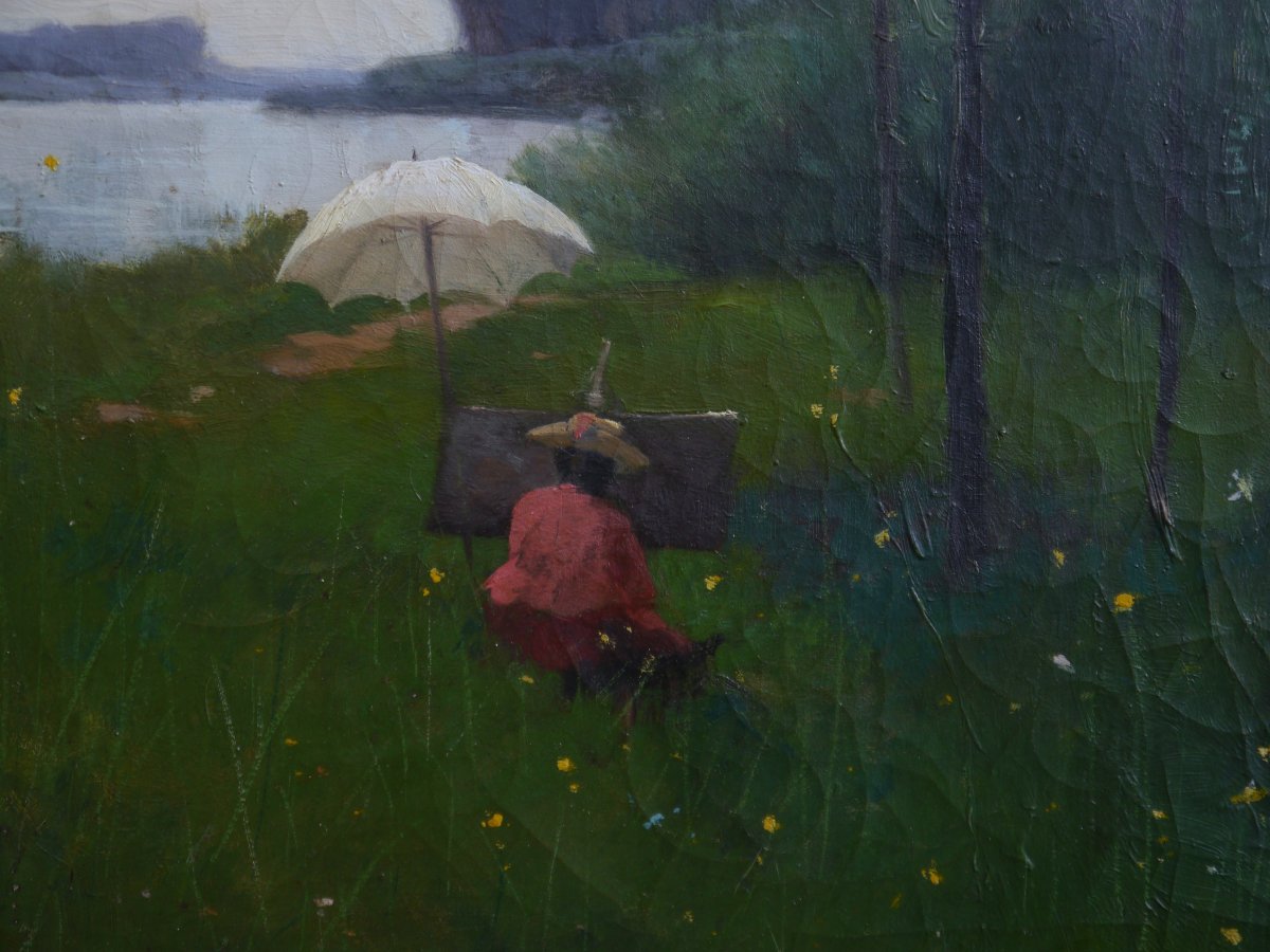 Painter Working From Nature. Ferdinand-elie David (1860-1944)-photo-4