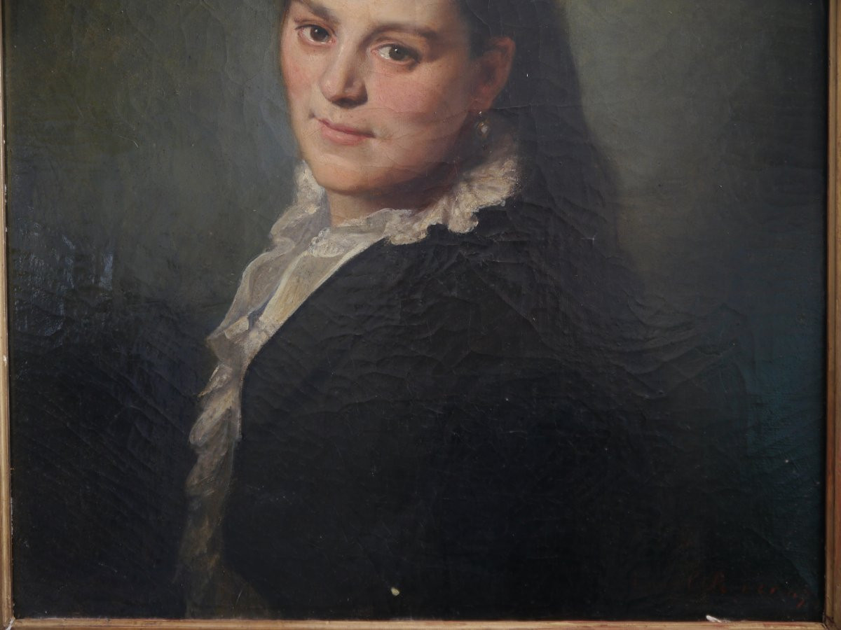 Portrait de femme souriant 1875. Lionel ROYER (1852-1926)-photo-6