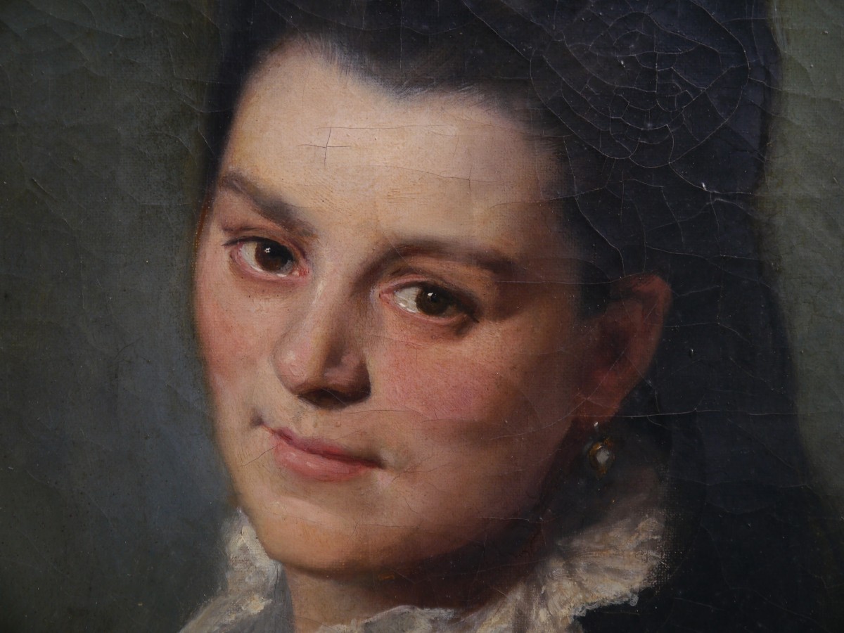 Portrait de femme souriant 1875. Lionel ROYER (1852-1926)-photo-2