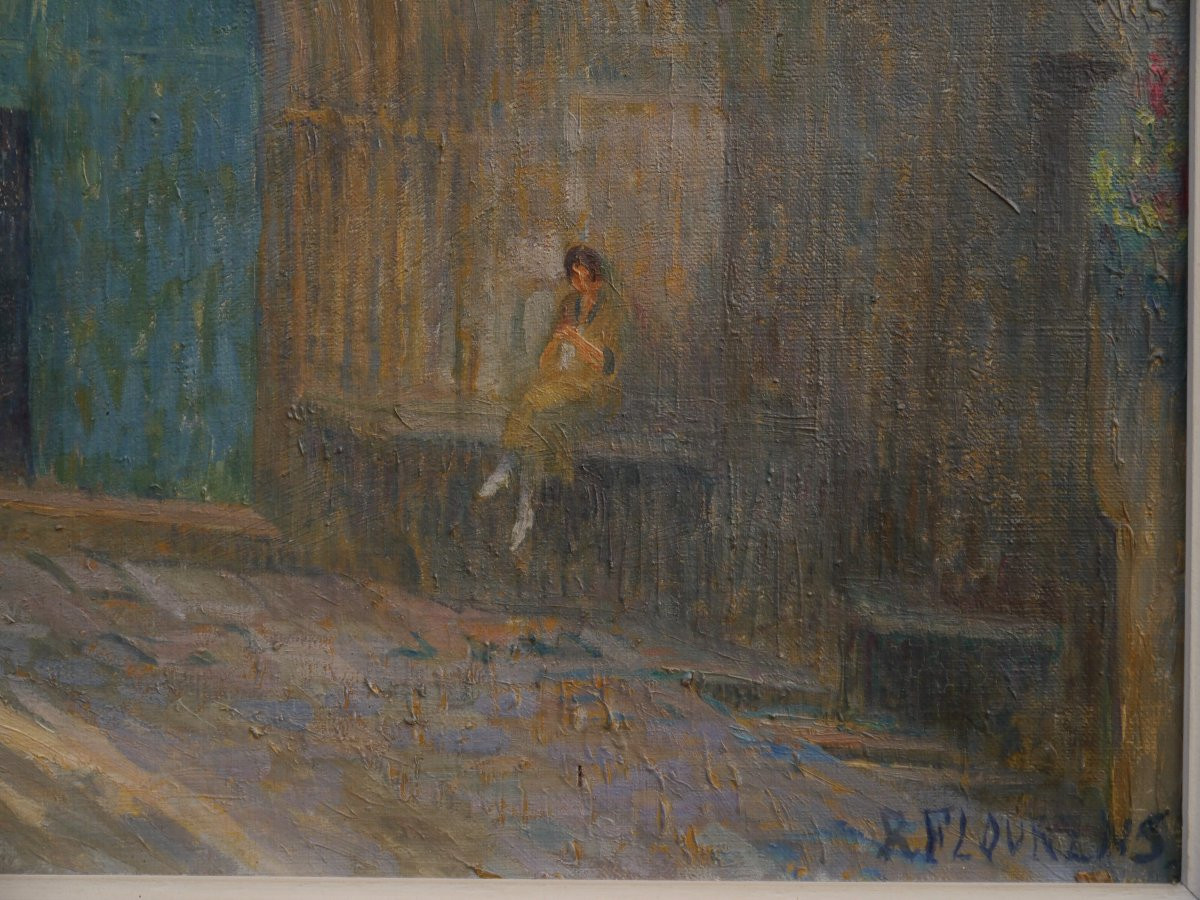 Woman  In Front Of The Church. Renée Flourens, 19th-20th Century-photo-4