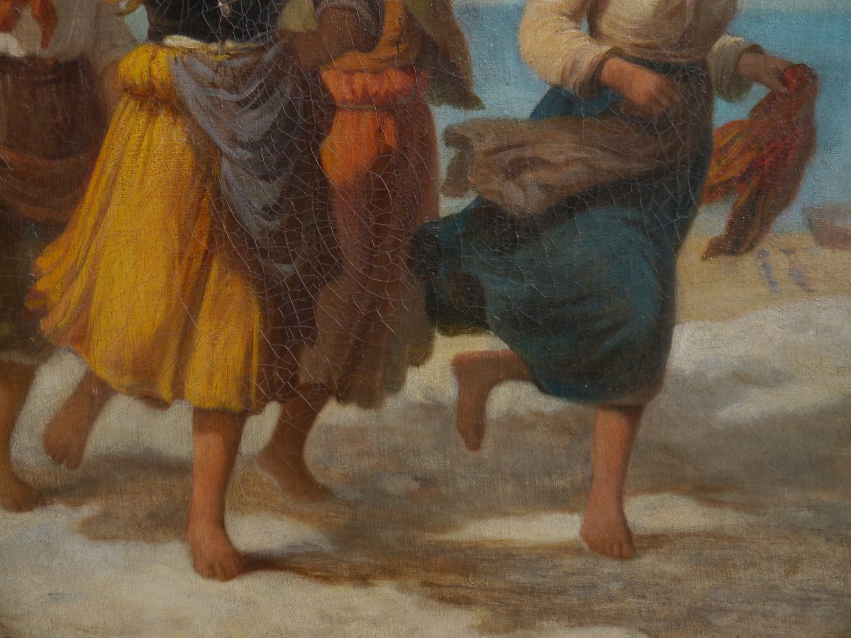 Femmes rapportant le poisson en ville. Jules SALLES (1814-1900)-photo-4