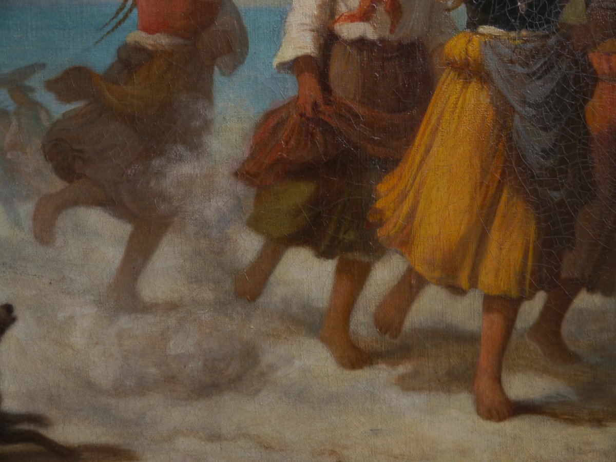 Femmes rapportant le poisson en ville. Jules SALLES (1814-1900)-photo-5