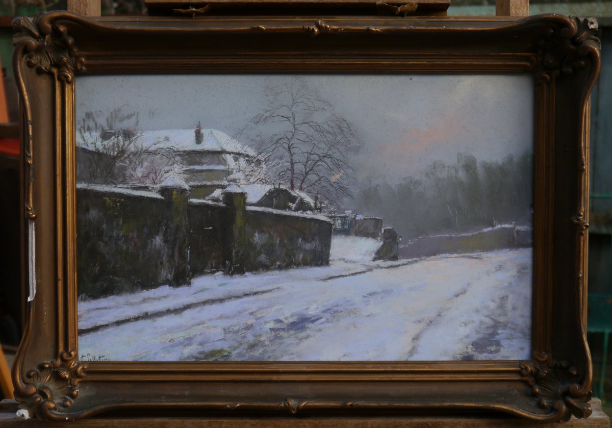 Pierre Jacques Pelletier (1869-1931). Snowy Street-photo-2